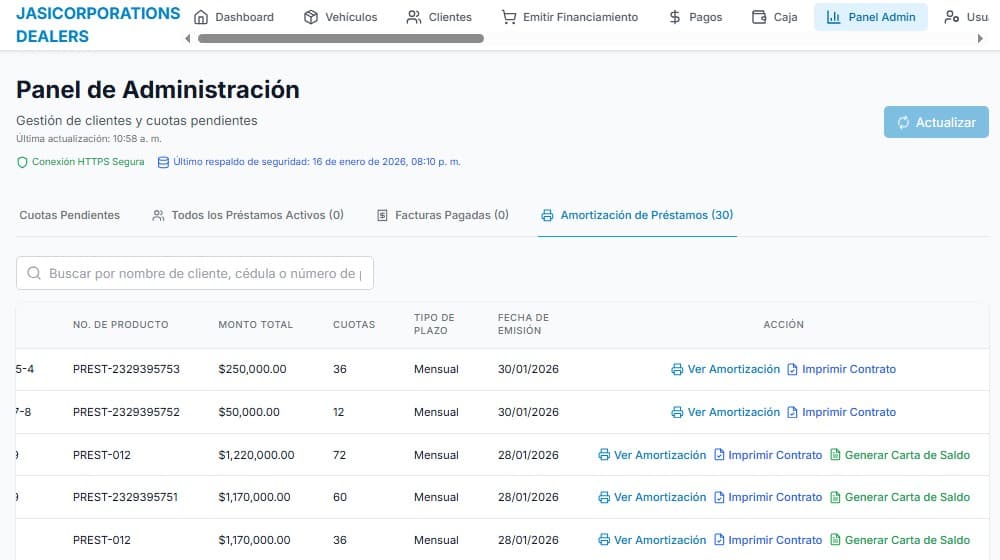Gestión de Inventario y Cartera: motor de amortización, registro de Chasis de vehículos o Seriales de electrodomésticos en un solo lugar.
